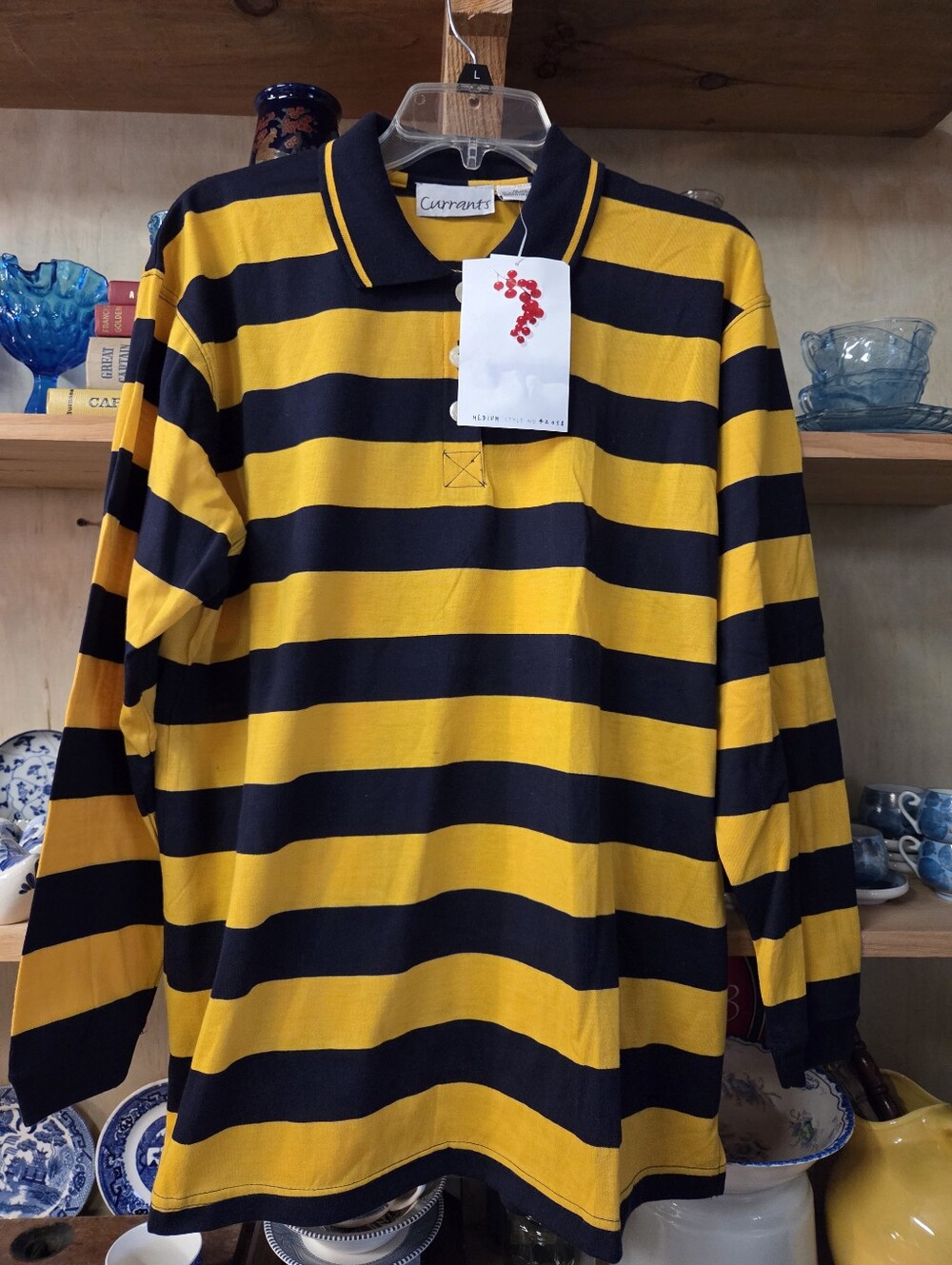Blue & Gold Vintage Currants Academia Rugby Shirt